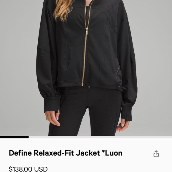 Define Relaxed-Fit Jacket Luon in Black and Gold Zipper - Picture 4 of 6